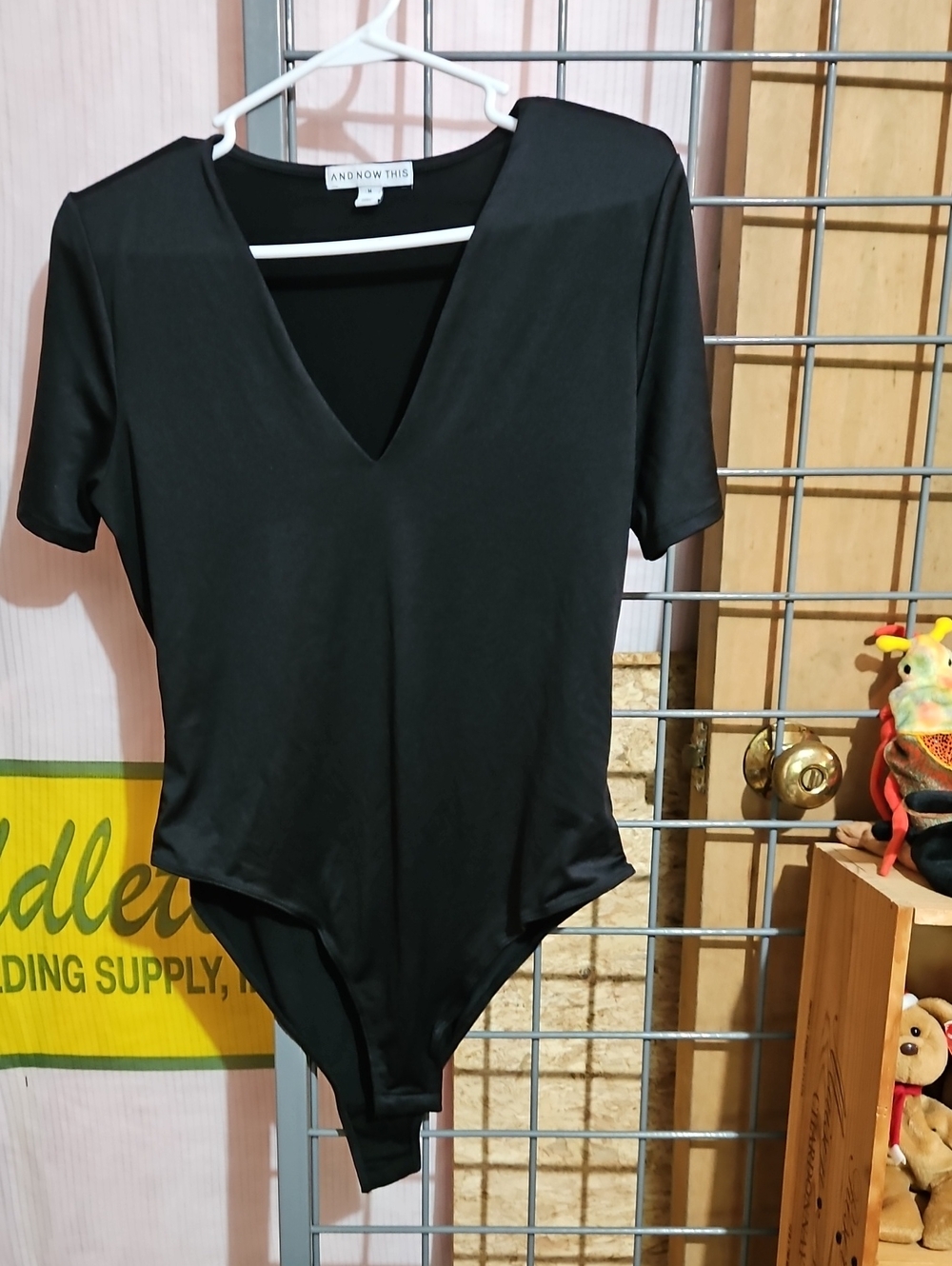 And Now This Black V-Neck Short Sleeve Bodysuit — Sleek Everyday Essential